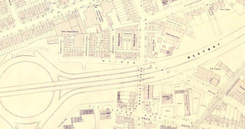 OS map featuring Walmer Road 1968 - Copy