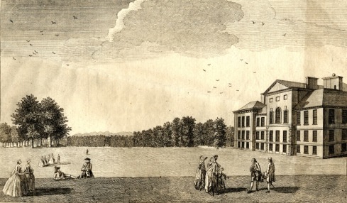 East front of Kensington Palace with part of the Great Lawn 1744 CPic44a